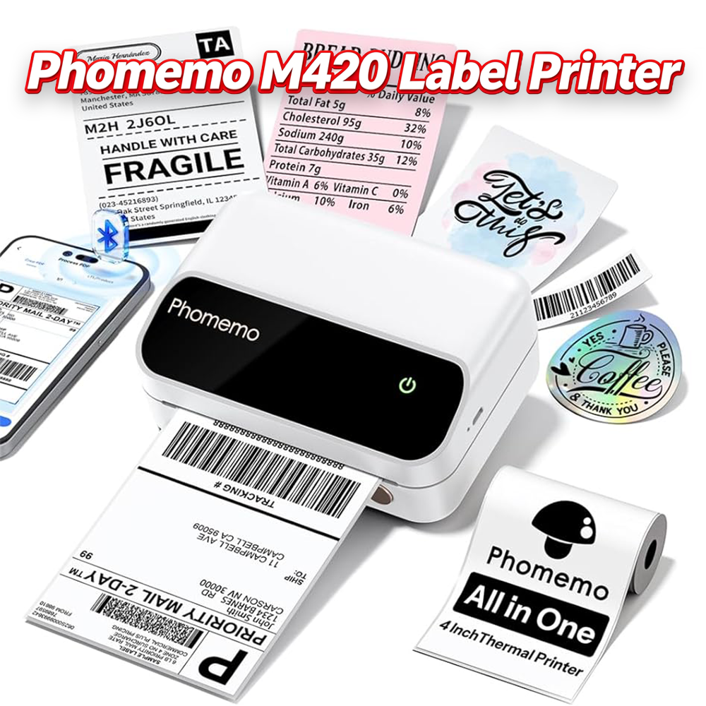 Commercial Printing Network - Phomemo M420 4-inch label printer, equipped