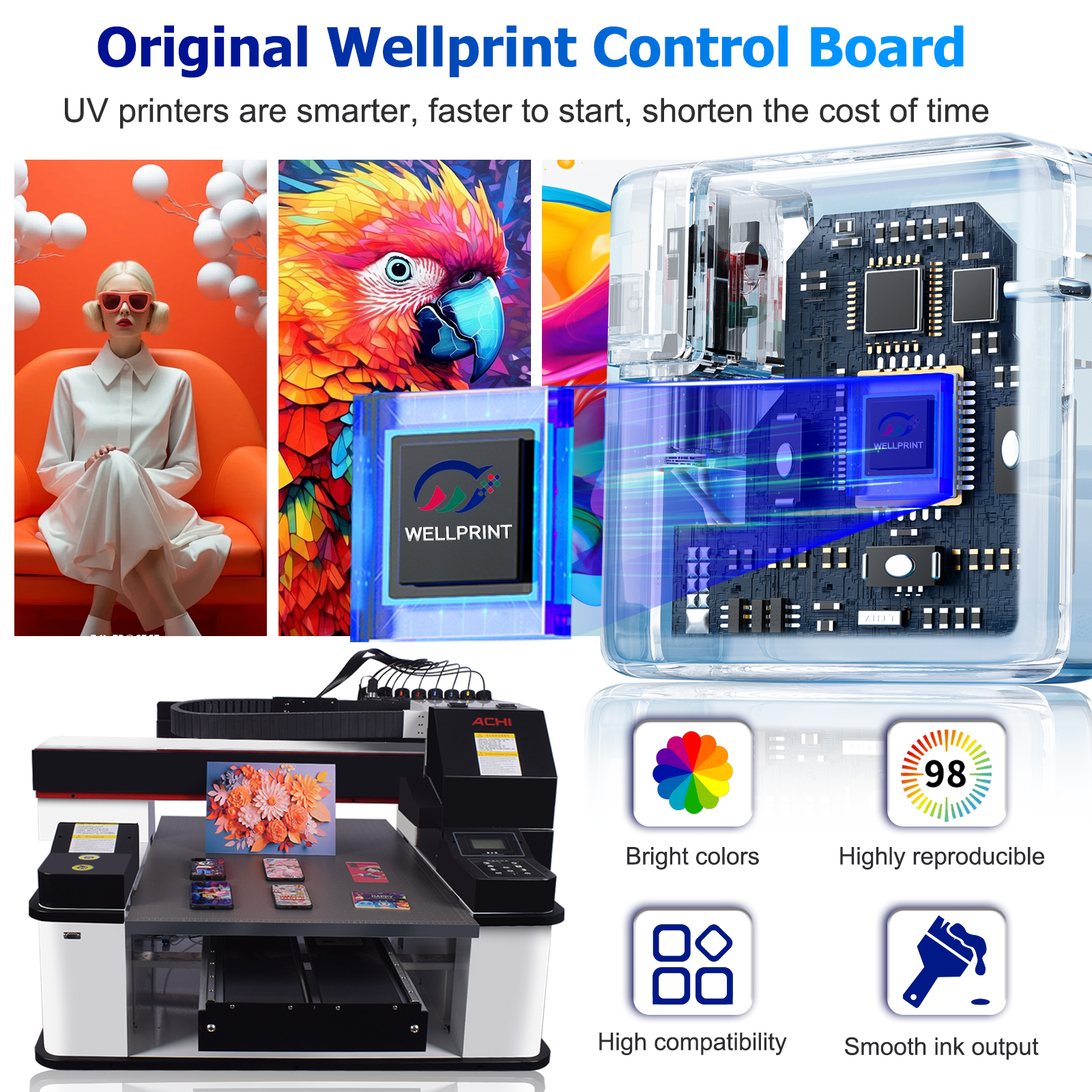 Commercial Uv Printing Machine - UV Flatbed Printer A1 Size UV