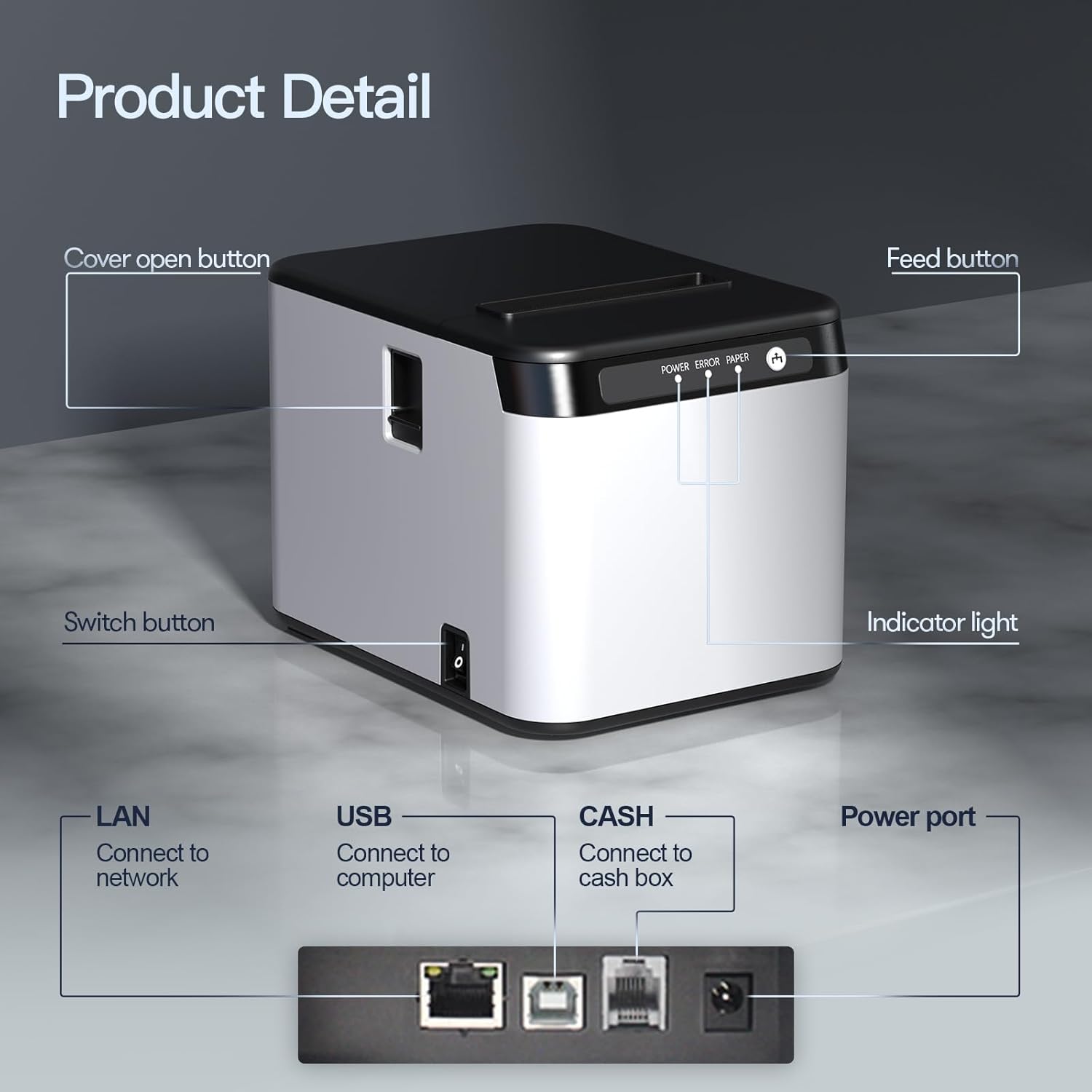 80mm Receipt Printer ESC/POS M - огляд і ціна Commercial Printing Network