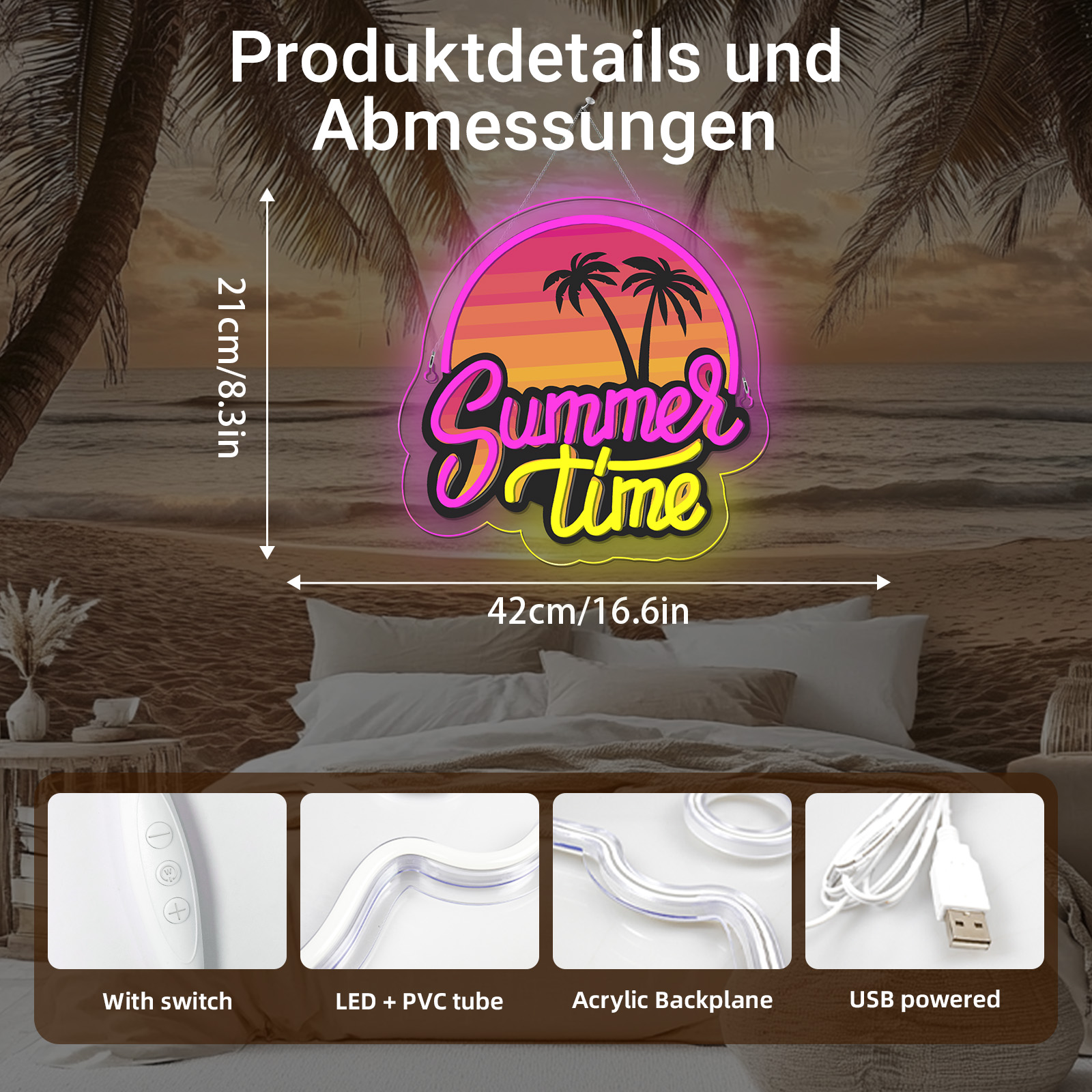 Summer Time Neon Sign UV Print - огляд і ціна Commercial Uv Printing
